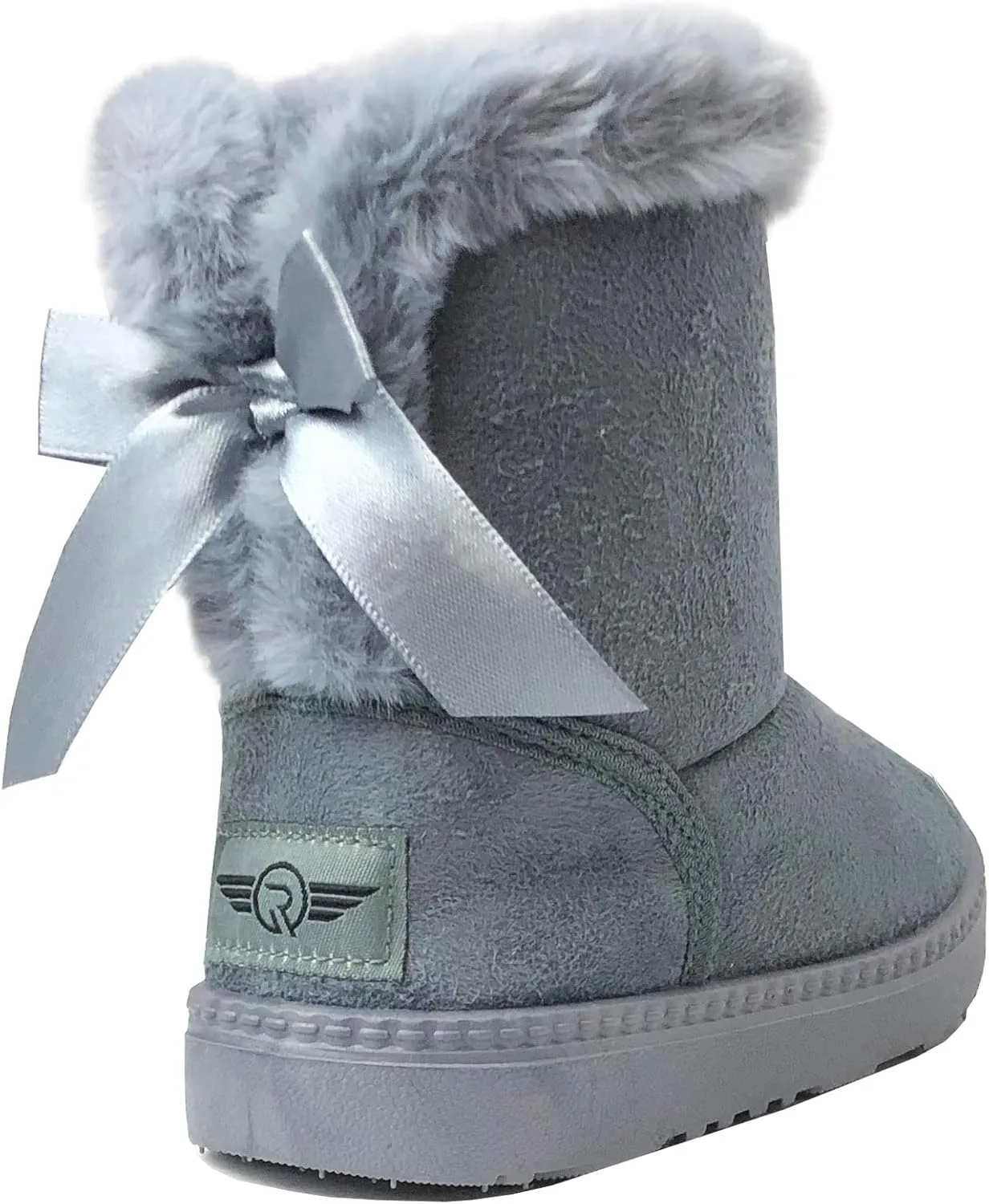 REDVOLUTION Kids Boots Toddler Girls Cute Butterfly Bow | PomPom PU leather Boot (Toddler/Small Kid)