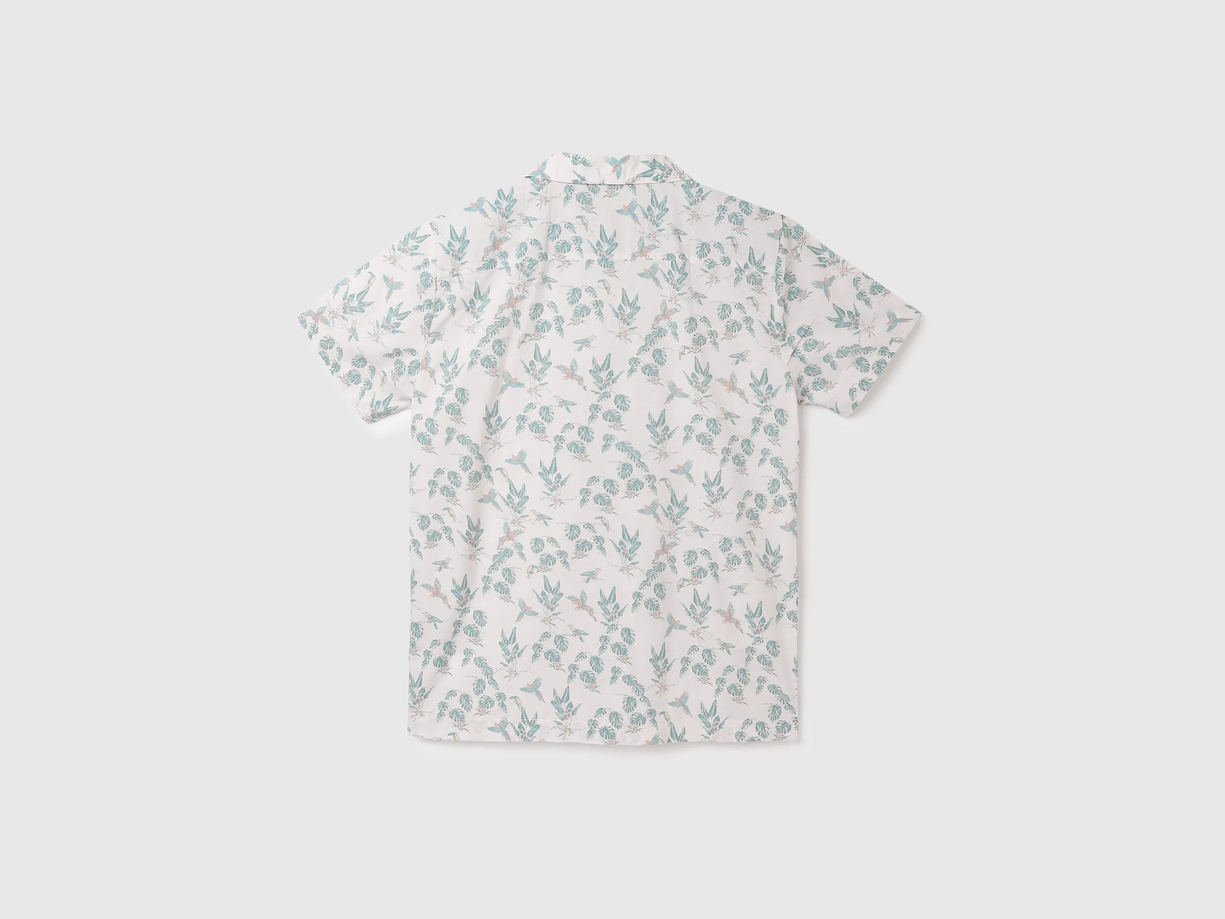 Regular-Fit Resort Collar Botanical Printed Shirt