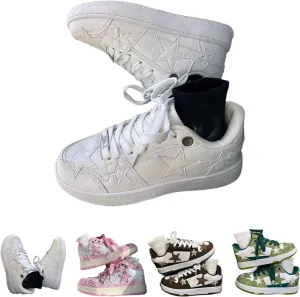 Retro Star Shaped Platform Shoes Retro Platform Sneakers Women's Fashion Casual Aesthetics Women's Fashion Skateboard Walking Shoes