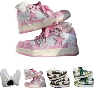 Retro Star Shaped Platform Shoes Retro Platform Sneakers Women's Fashion Skateboard Walking Shoes Women's Fashion Casual Aesthetic