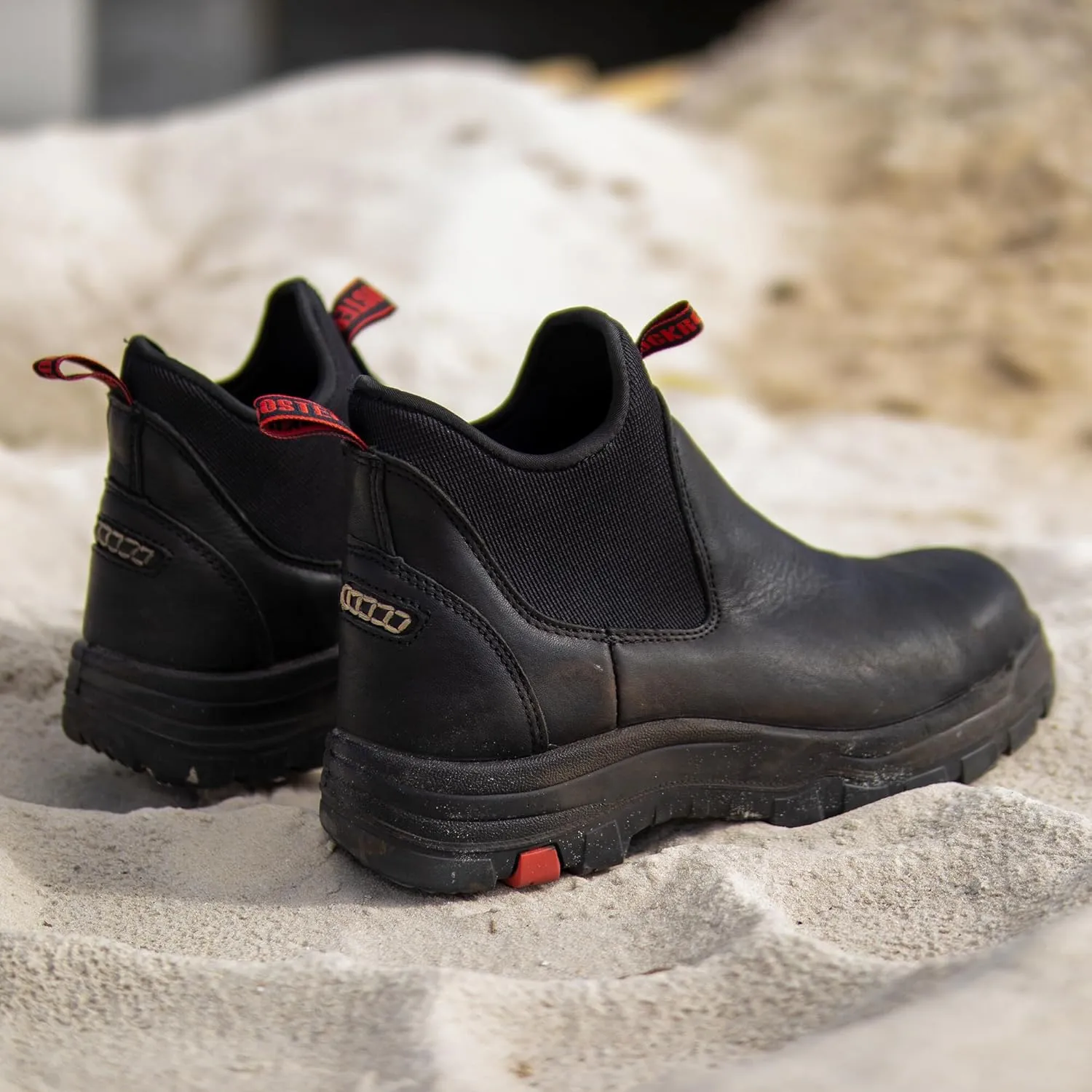 ROCKROOSTER Bakken Men's Black 6 inch Chelsea Boots, EH Rated Waterproof Slip-on Work Boots AK303-Soft Toe, AK323-Steel Toe