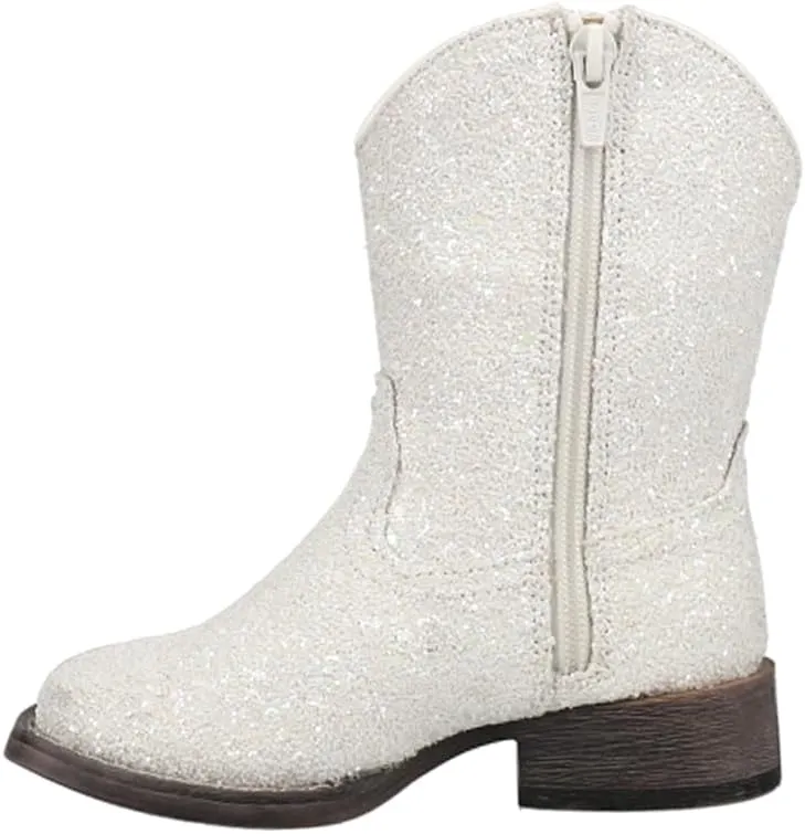 ROPER Toddler Girls Galore Glitter Square Toe Casual Boots Mid Calf - White
