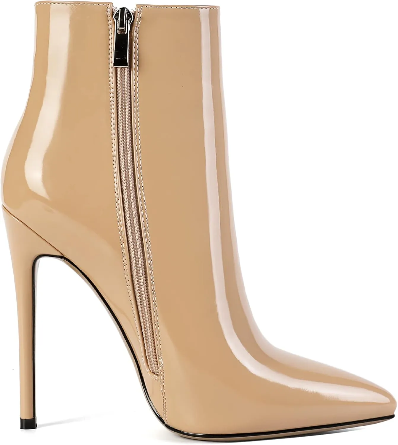 SAMMITOP Women's High Heel Ankle Booties Stilettos Heel Boots Side Zipper Fashion Booties Fall Winter Shoes 4.5''
