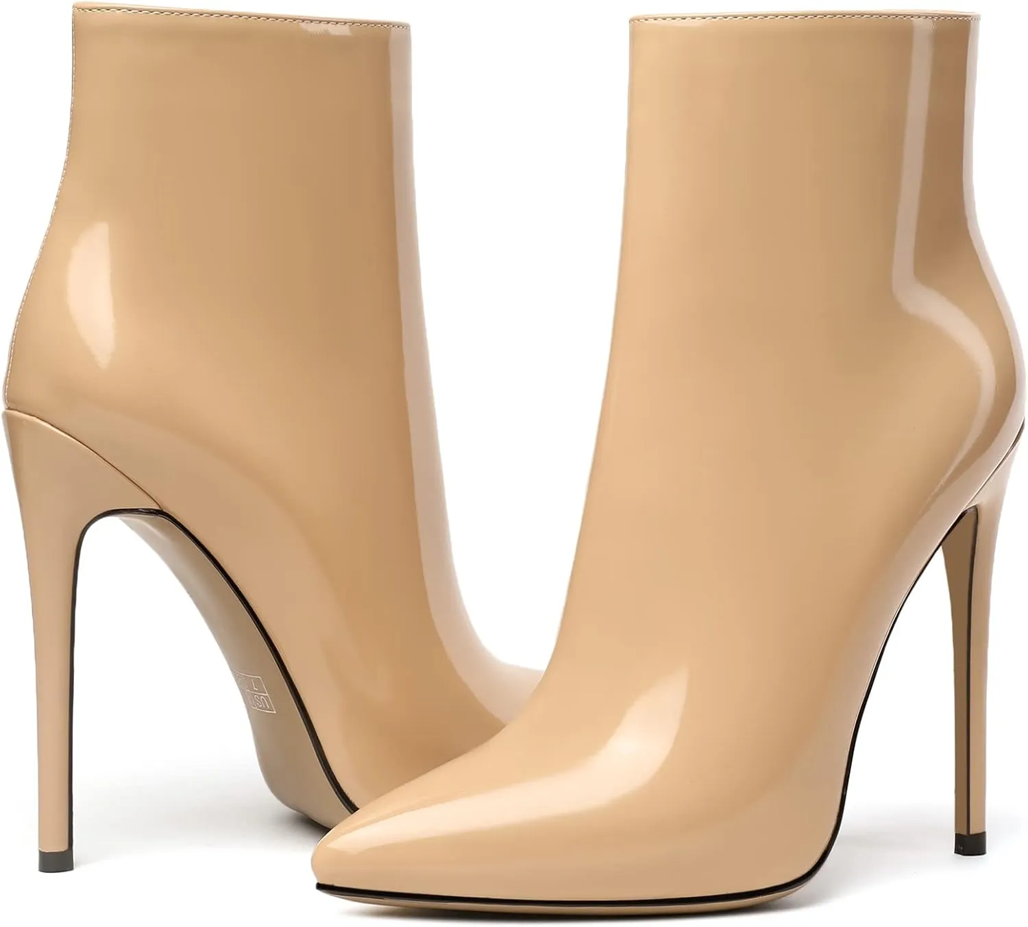 SAMMITOP Women's High Heel Ankle Booties Stilettos Heel Boots Side Zipper Fashion Booties Fall Winter Shoes 4.5''