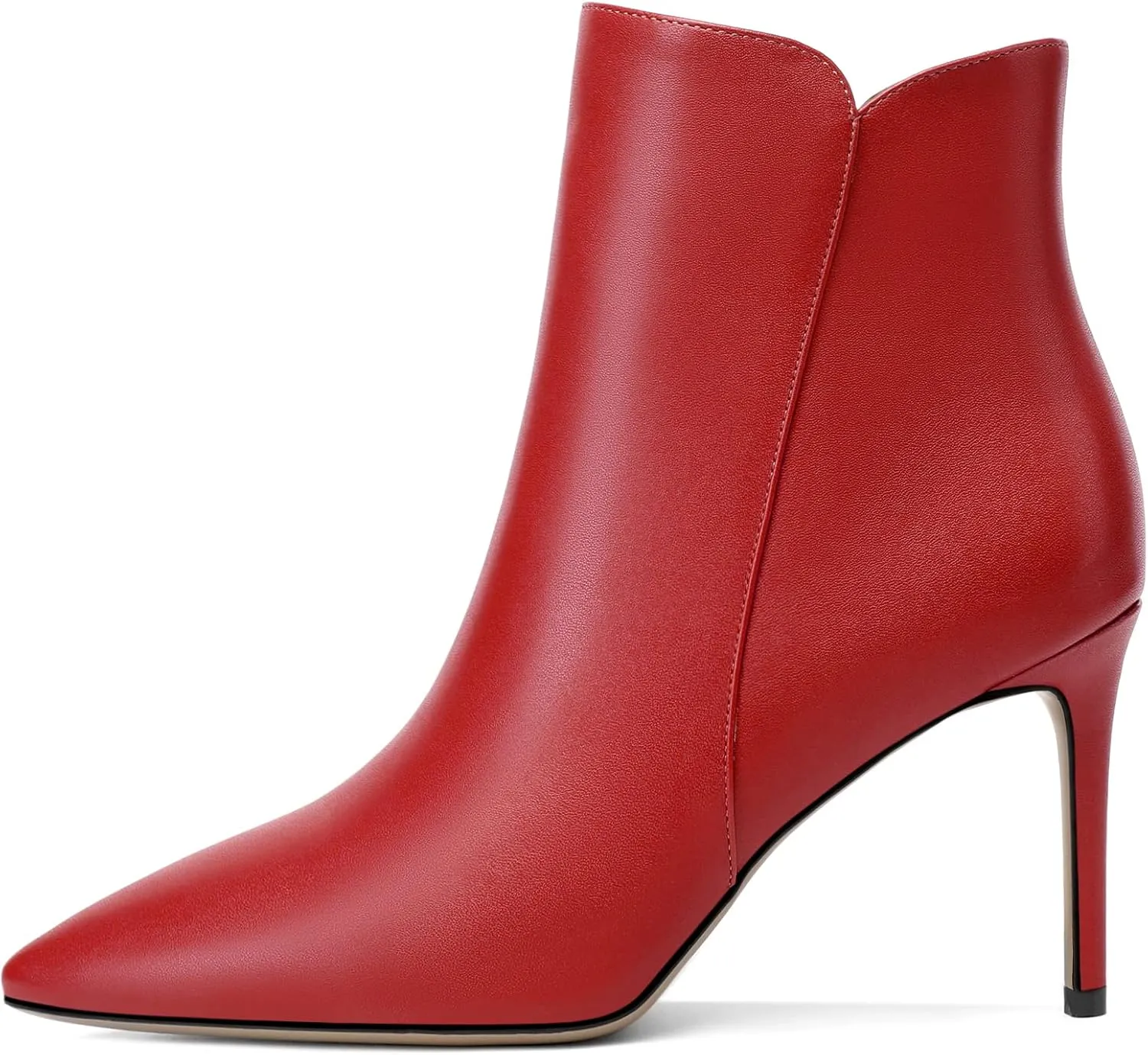 SAMMITOP Women's Stiletto Heel Ankle Booties Stiletto Heel Closed Toe Heeled Booties Lace Up Boots with Sexy Side Zipper Fashion Booties Fall Winter Shoes 3.5''