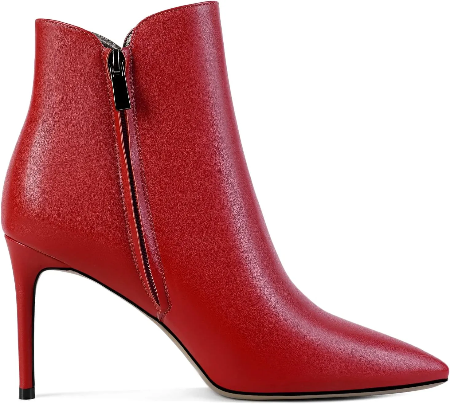 SAMMITOP Women's Stiletto Heel Ankle Booties Stiletto Heel Closed Toe Heeled Booties Lace Up Boots with Sexy Side Zipper Fashion Booties Fall Winter Shoes 3.5''