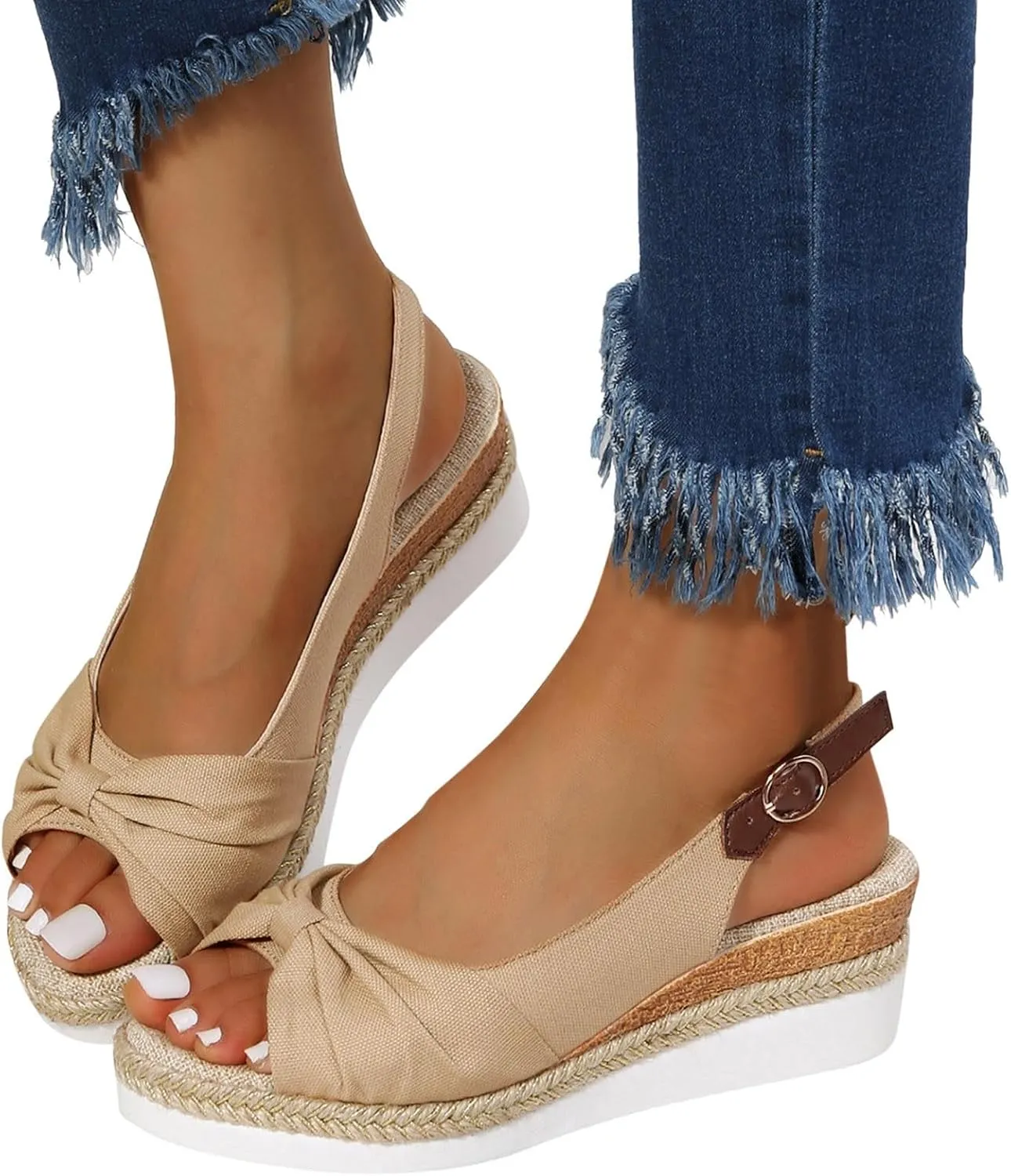 Sandals For Women 2025 Platform Summer Wedge Beach Cute Walking Work Office Dressy Flat Arch Ortopédicas Para Mujer