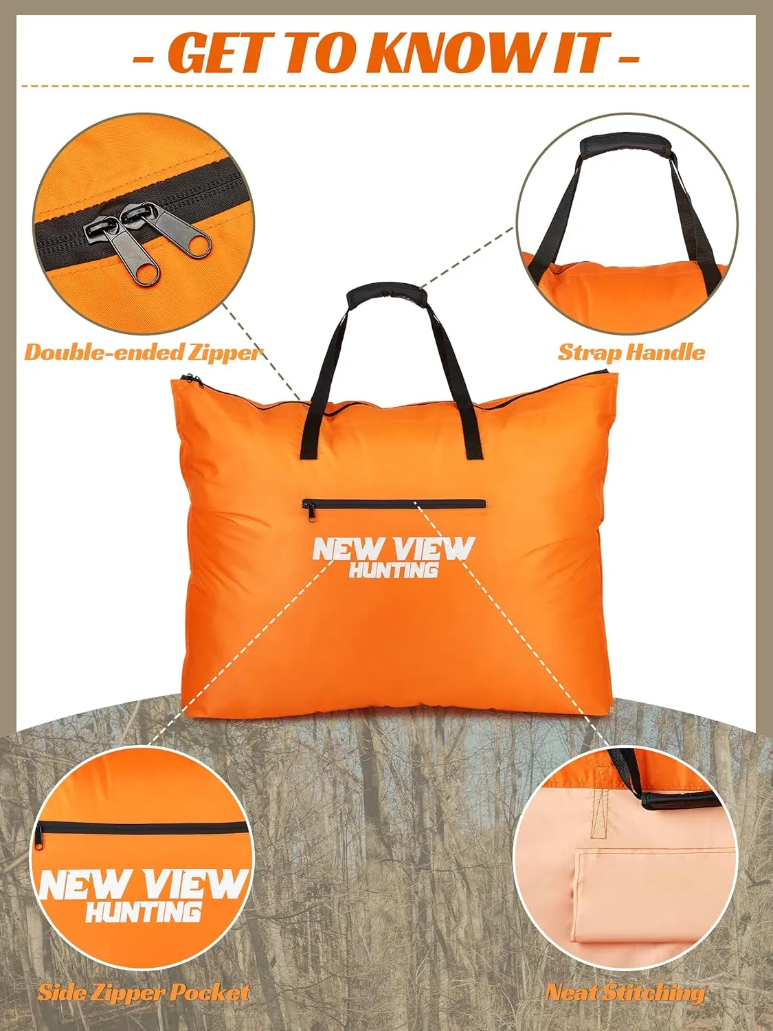 Scent Control Hunting Bag, Multi-Use Odor Proof Bags for Hunting Clothes, Sealed Water Resistant Large Storage Tote 33"x24"