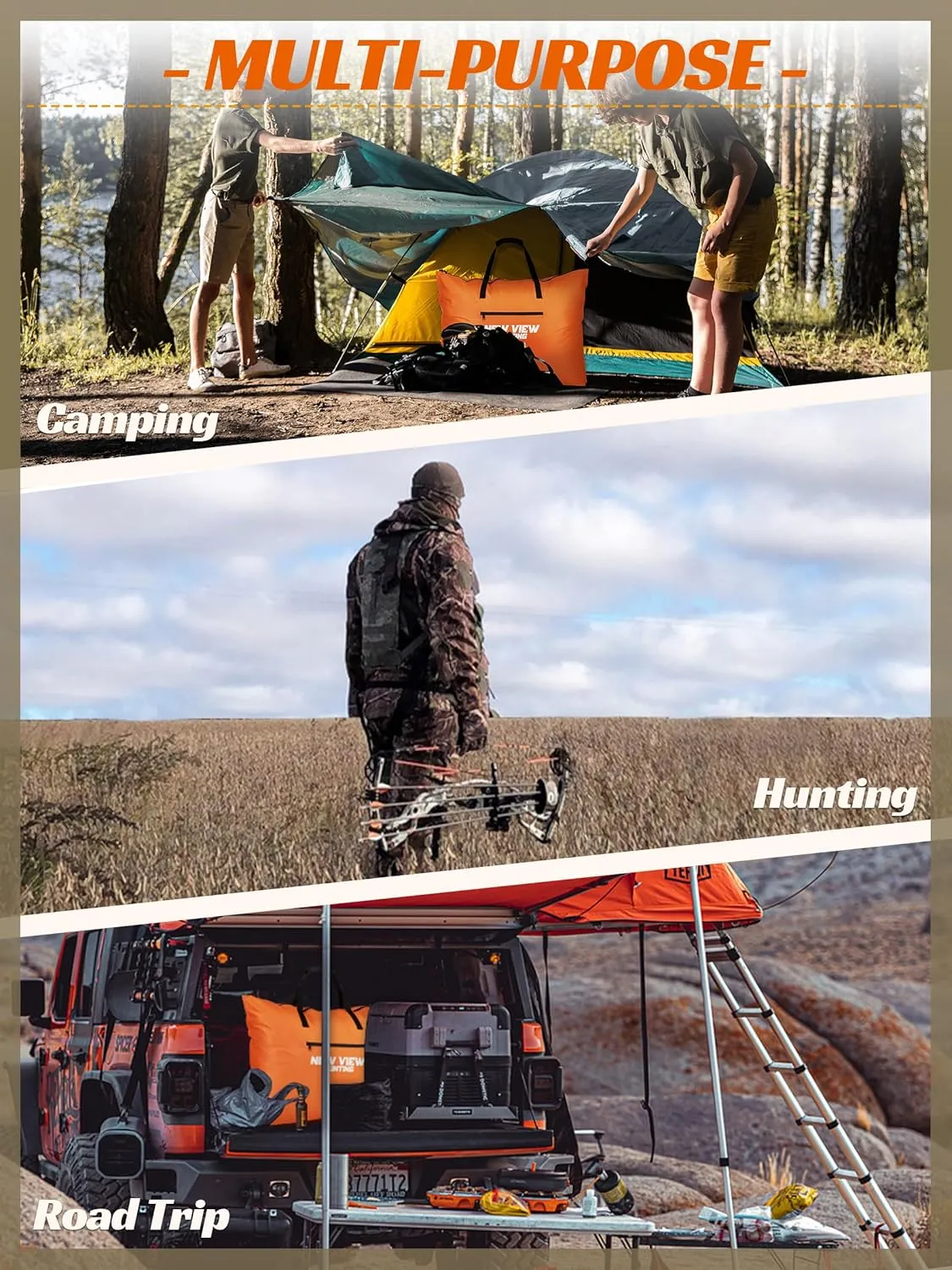 Scent Control Hunting Bag, Multi-Use Odor Proof Bags for Hunting Clothes, Sealed Water Resistant Large Storage Tote 33"x24"