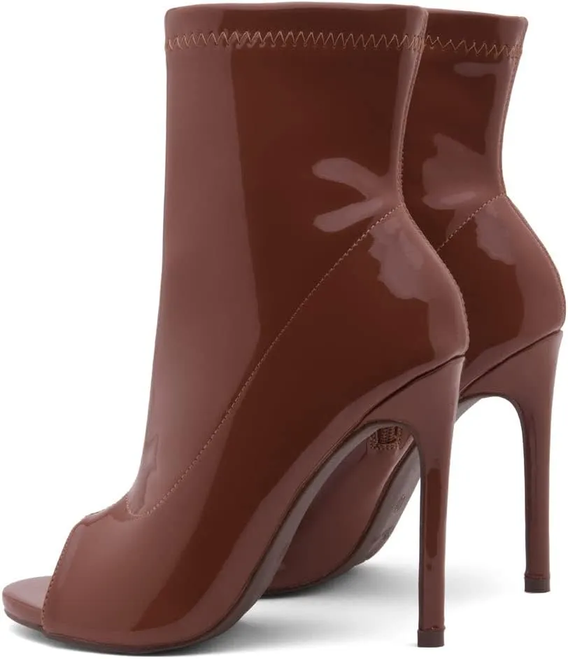 Shoe Land Chelsee Womens Peep Toe Ankle Booties Stiletto High Heel Dress Boots