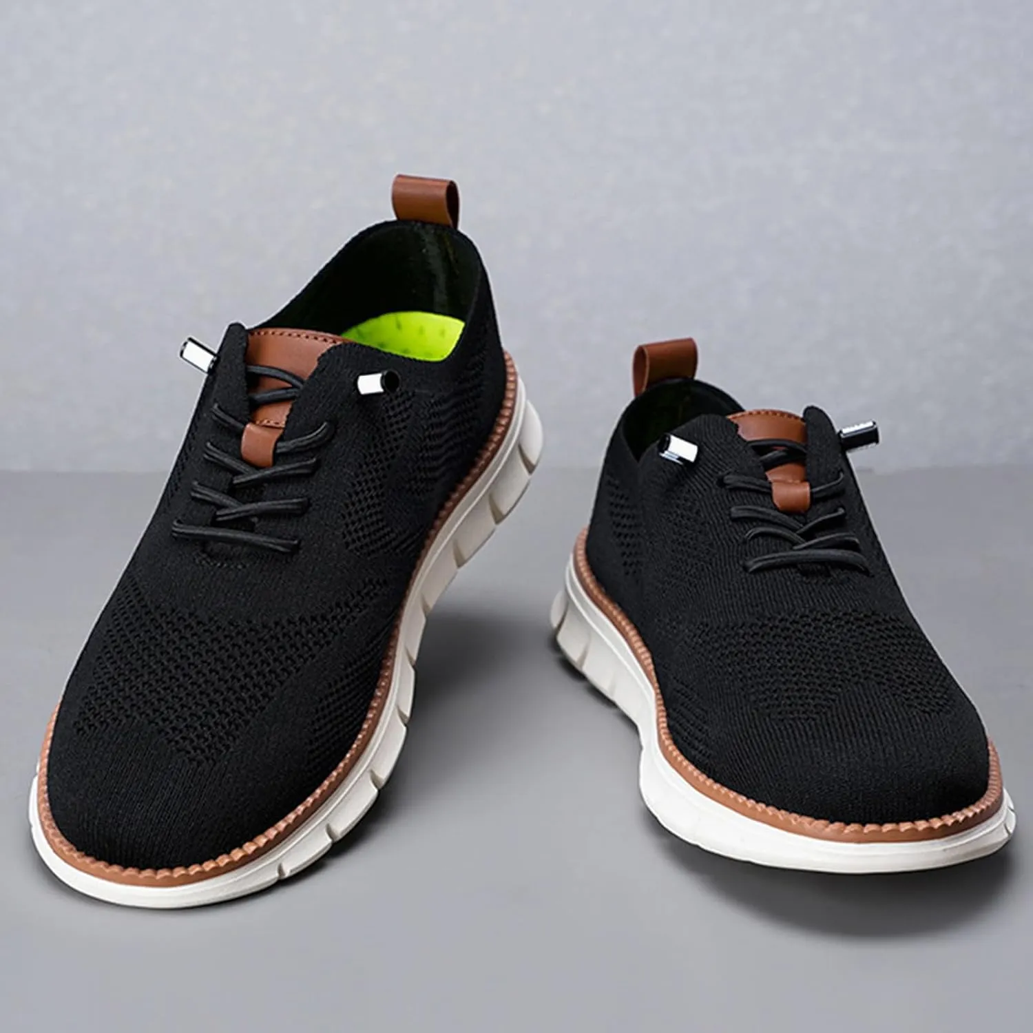 Shoes for Men Mens Mesh Oxfords Sneakers Business Casual Dress Lace-Up Walking Shoes Tennis Comfortable Sneakers Slip On Boat Shoes Lightweight Soft Sole & Breathable Fashion Sneakers