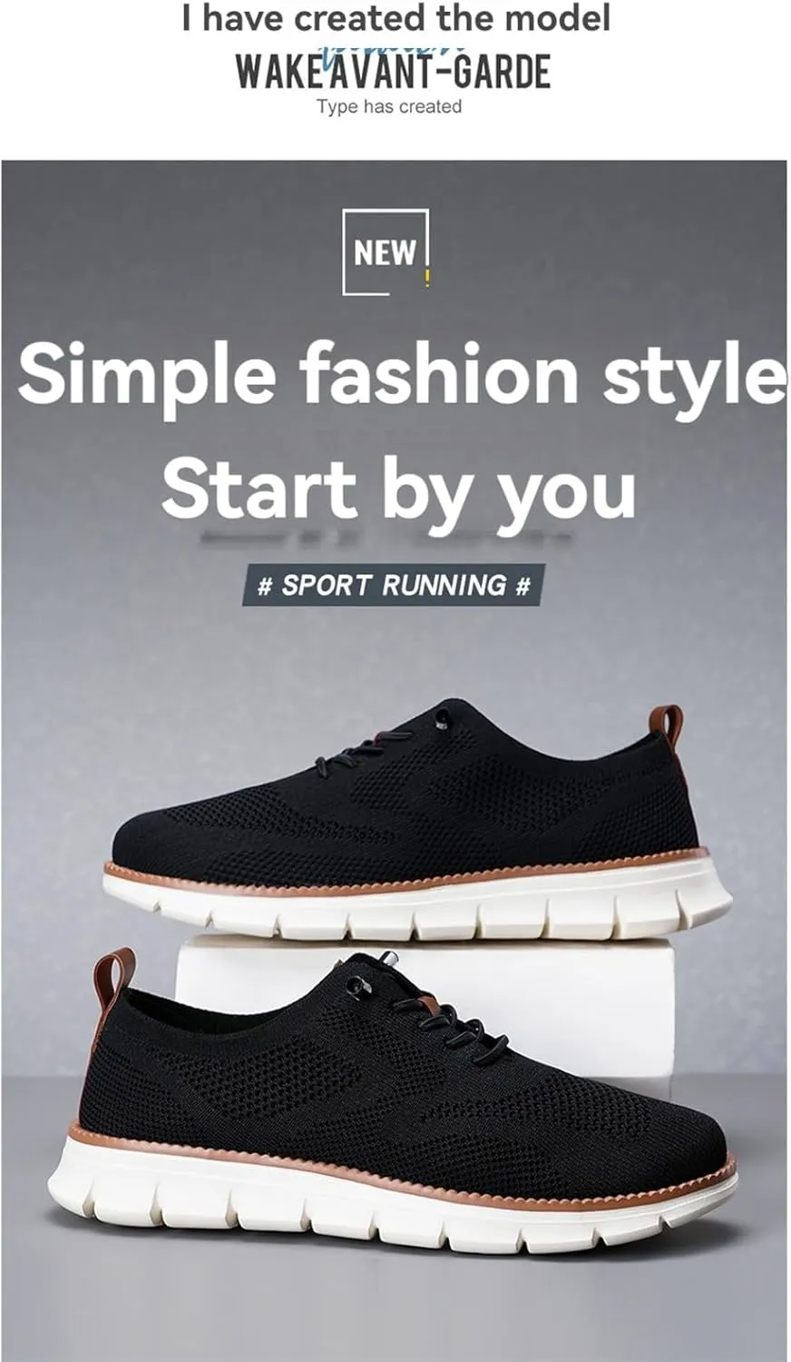 Shoes for Men Mens Mesh Oxfords Sneakers Business Casual Dress Lace-Up Walking Shoes Tennis Comfortable Sneakers Slip On Boat Shoes Lightweight Soft Sole & Breathable Fashion Sneakers
