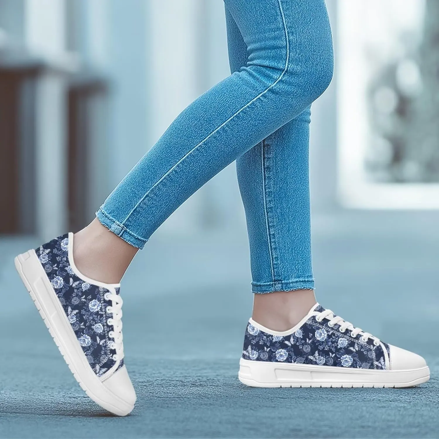 Slip on Sneakers Womens Wide Width Casual Breathable Polyester Running Sneakers Lightweight Low Top Soft Sole Walking Shoes
