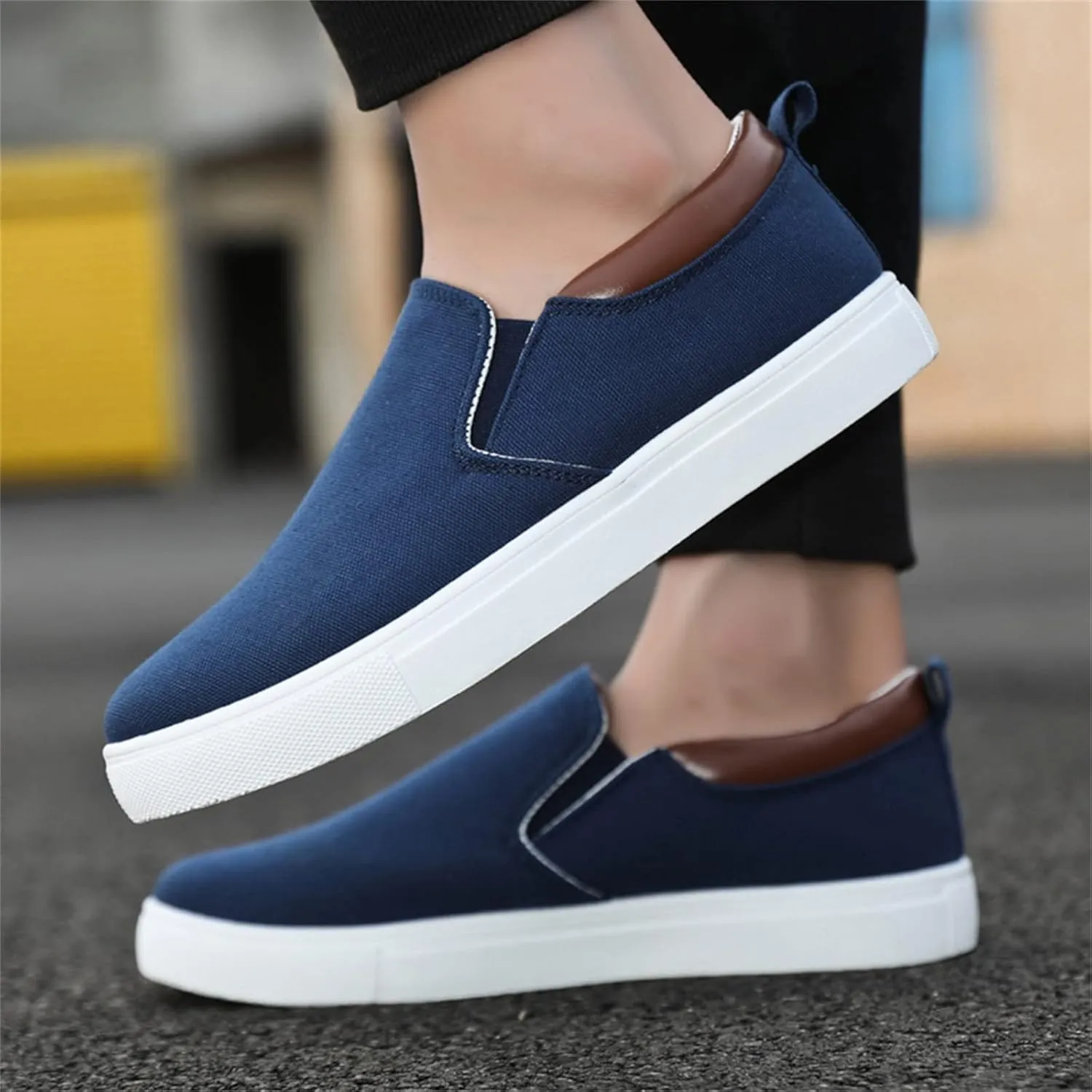 Sneakers Business Breathable Mens Fashion Solid Color Canvas Flat Bottom Comfortable Running Casual Shoes