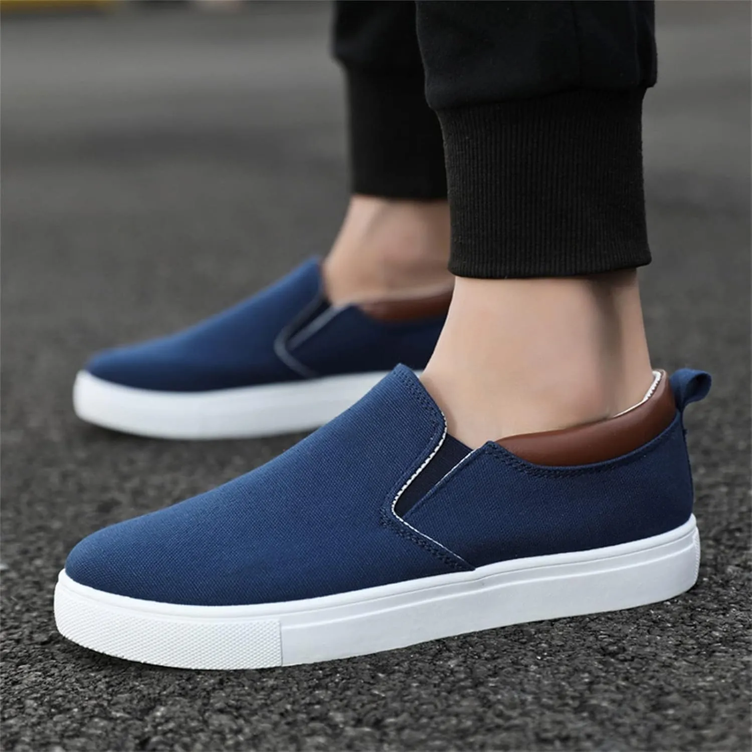 Sneakers Business Breathable Mens Fashion Solid Color Canvas Flat Bottom Comfortable Running Casual Shoes