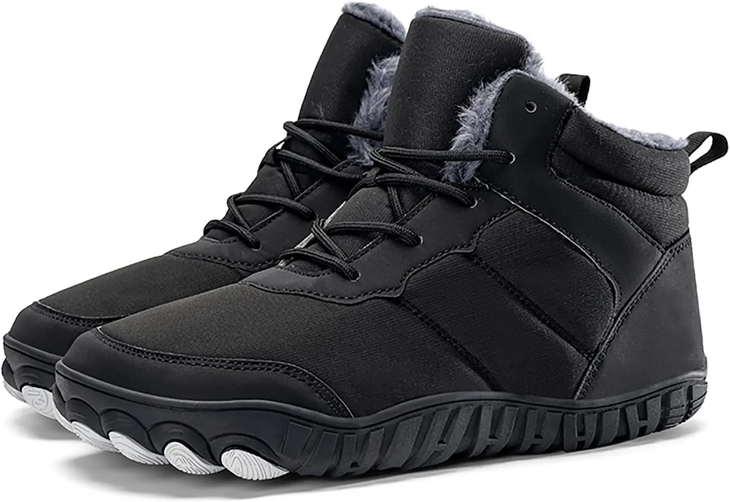 Snow Boots Mens Waterproof Winter Boots Wide Toe Box Snow Boots Fur Lined Booties Non-Slip Lightweight Winter Shoes
