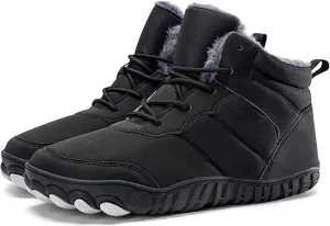 Snow Boots Mens Waterproof Winter Boots Wide Toe Box Snow Boots Fur Lined Booties Non-Slip Lightweight Winter Shoes