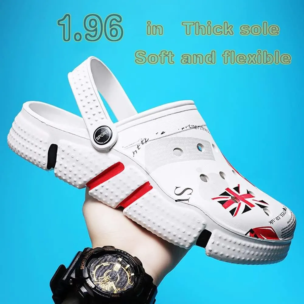 Solaud Men and Women Unisex Garden Clogs Shoes Quick-Drying Breathable Comfortable Summer Beach Slippers Sandals