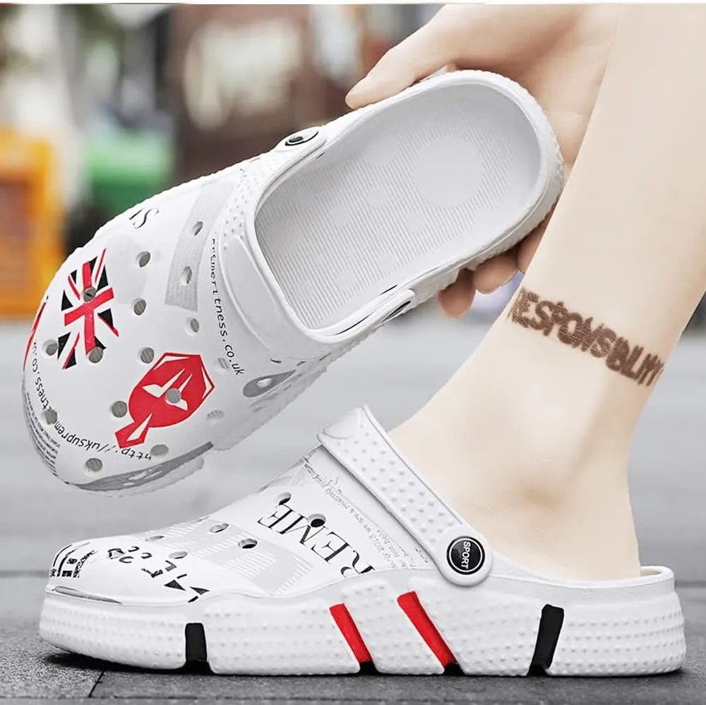 Solaud Men and Women Unisex Garden Clogs Shoes Quick-Drying Breathable Comfortable Summer Beach Slippers Sandals