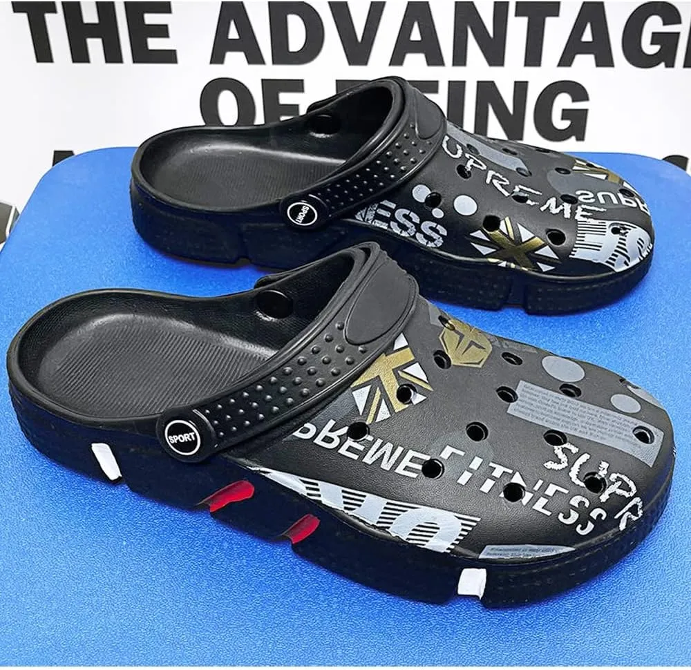 Solaud Men and Women Unisex Garden Clogs Shoes Quick-Drying Breathable Comfortable Summer Beach Slippers Sandals