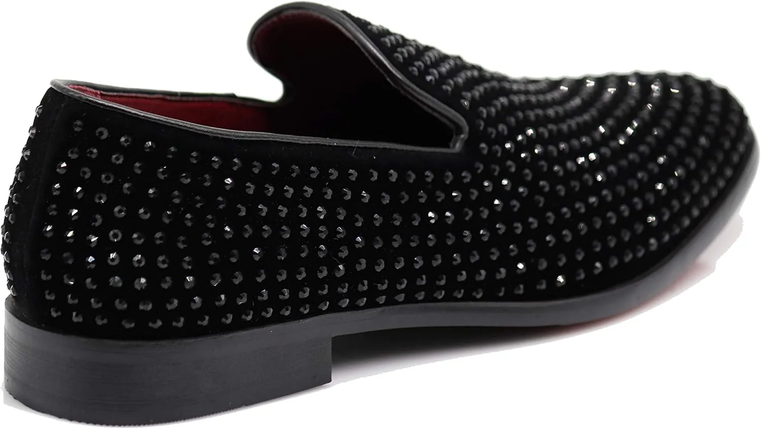 SPK26 Men's Vintage Velvet Rhinestone Designer Dress Loafers Slip On Shoes Classic Tuxedo Dress Shoes
