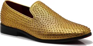 SPK26 Men's Vintage Velvet Rhinestone Designer Dress Loafers Slip On Shoes Classic Tuxedo Dress Shoes