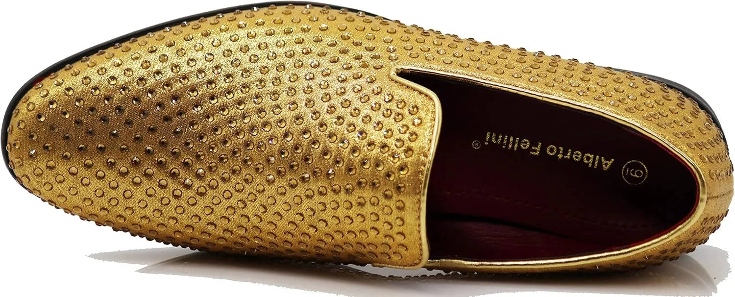 SPK26 Men's Vintage Velvet Rhinestone Designer Dress Loafers Slip On Shoes Classic Tuxedo Dress Shoes