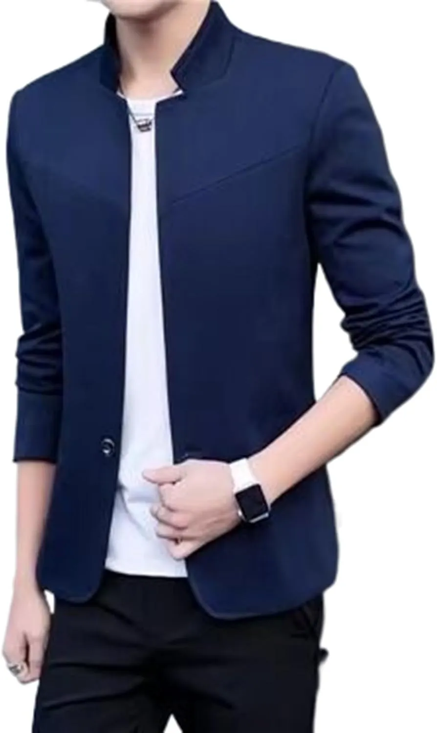Spring/Autumn black1 Collar Blazer Coat Men Slim Fit Jacket Men's Suit