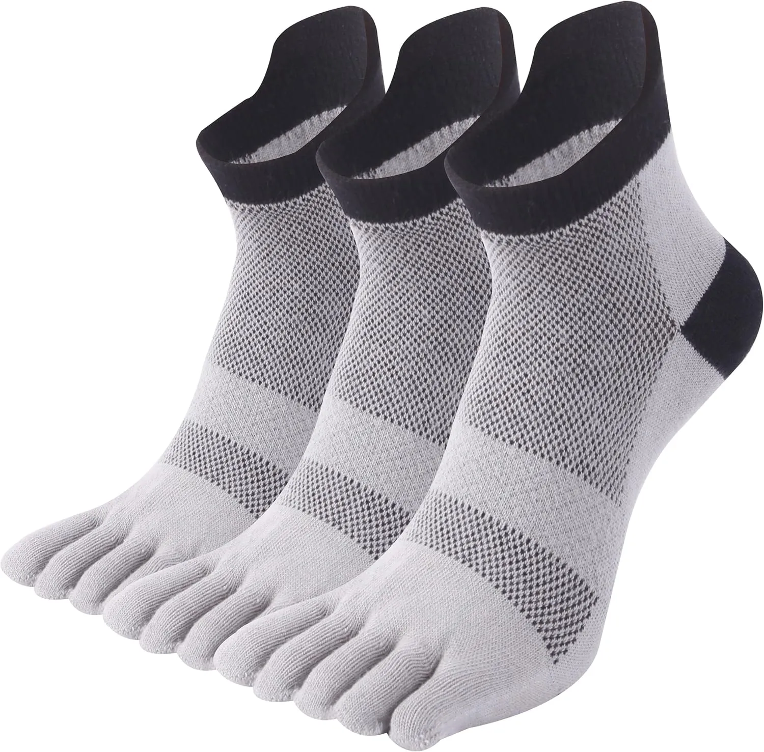 SPST Toe Socks for Men and Women, Coolmax Five Finger Ankle Socks, Athletic Running Socks, 3 Pairs
