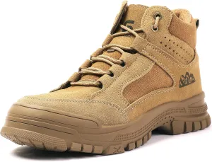Steel Toe Boots for Men Mens Slip Resistant Waterproof Work Safety Industrial Boots Construction Shoes Brown 11