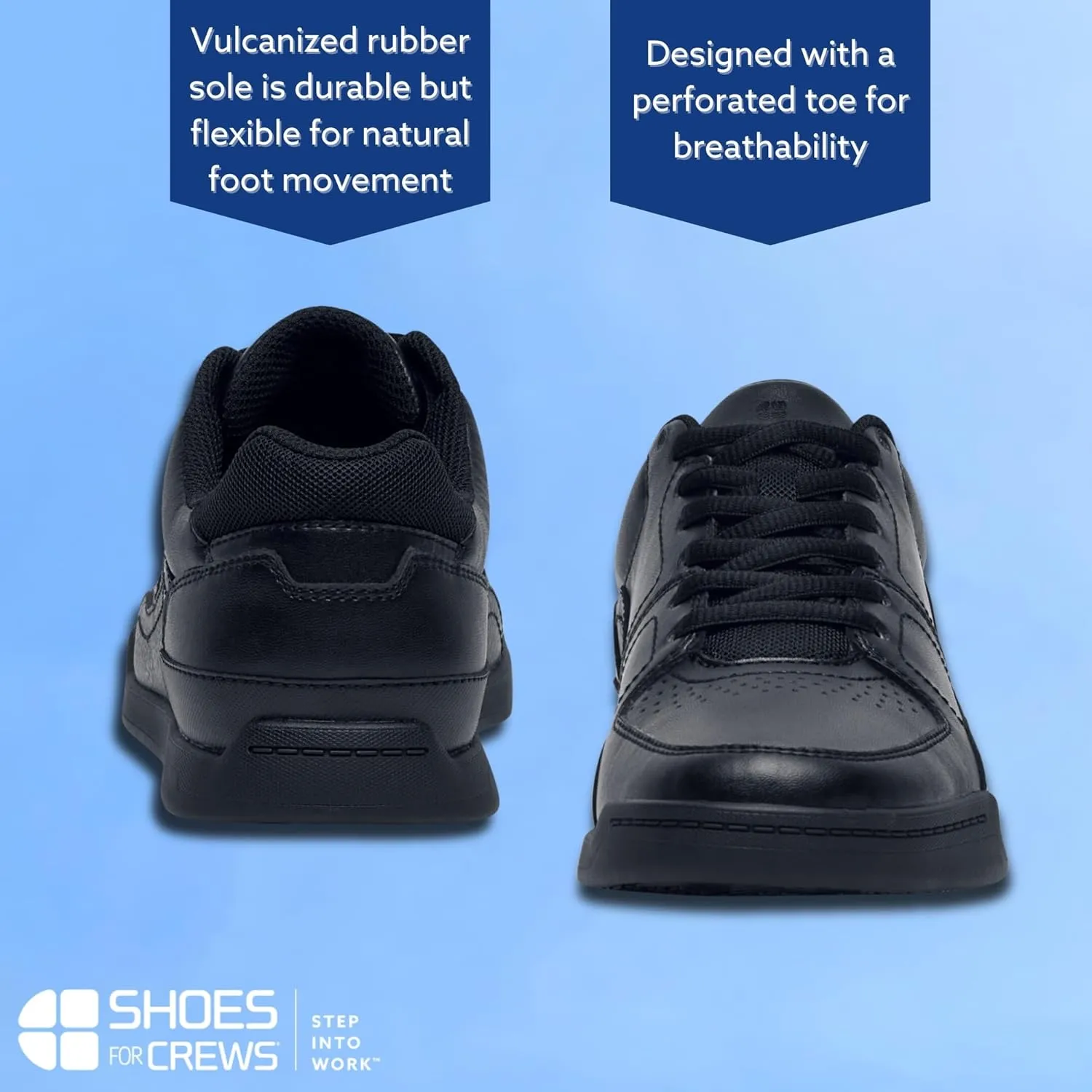 Street Casual Mens Black Comfortable Slip-Resistant Work Shoes for Food Service Safety