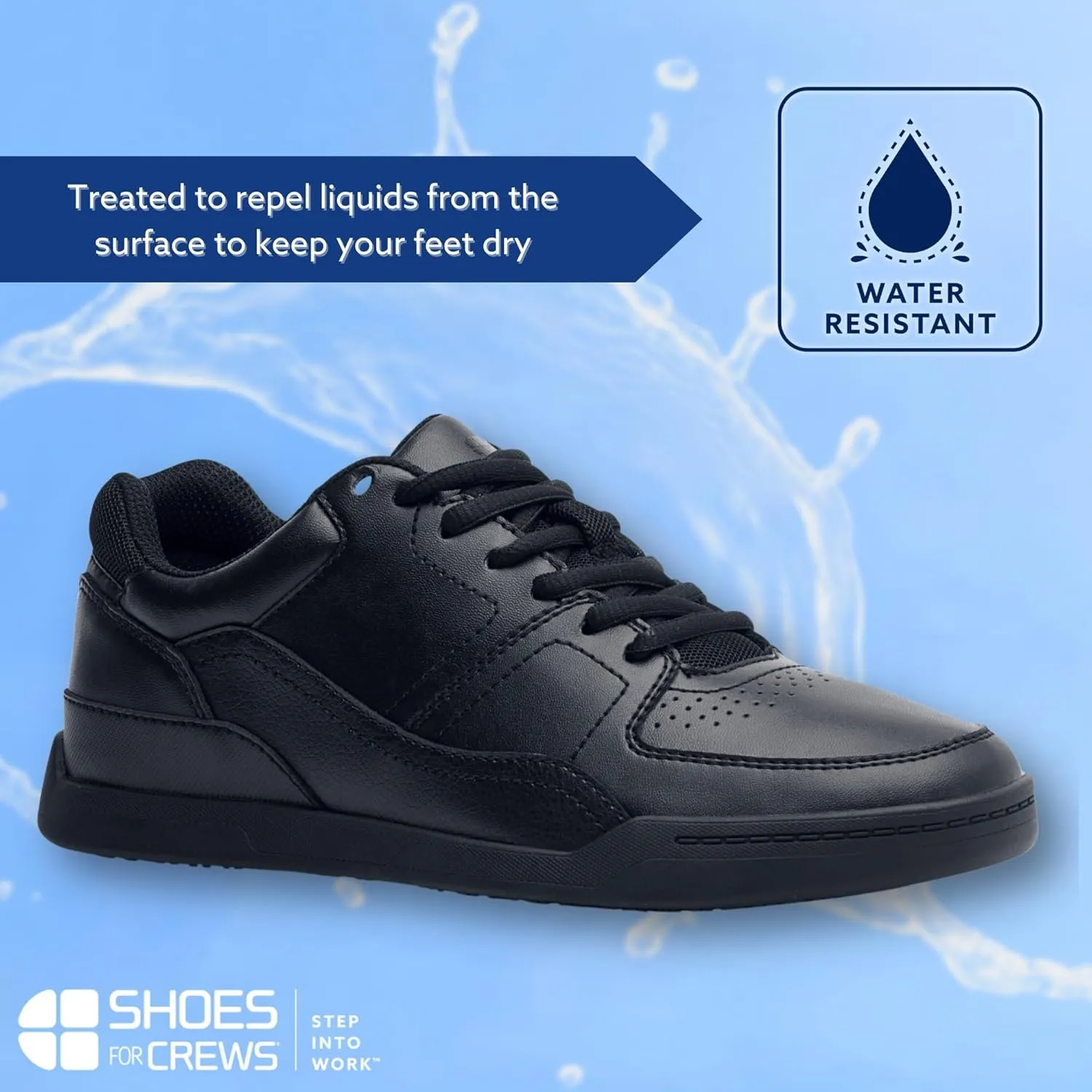 Street Casual Mens Black Comfortable Slip-Resistant Work Shoes for Food Service Safety