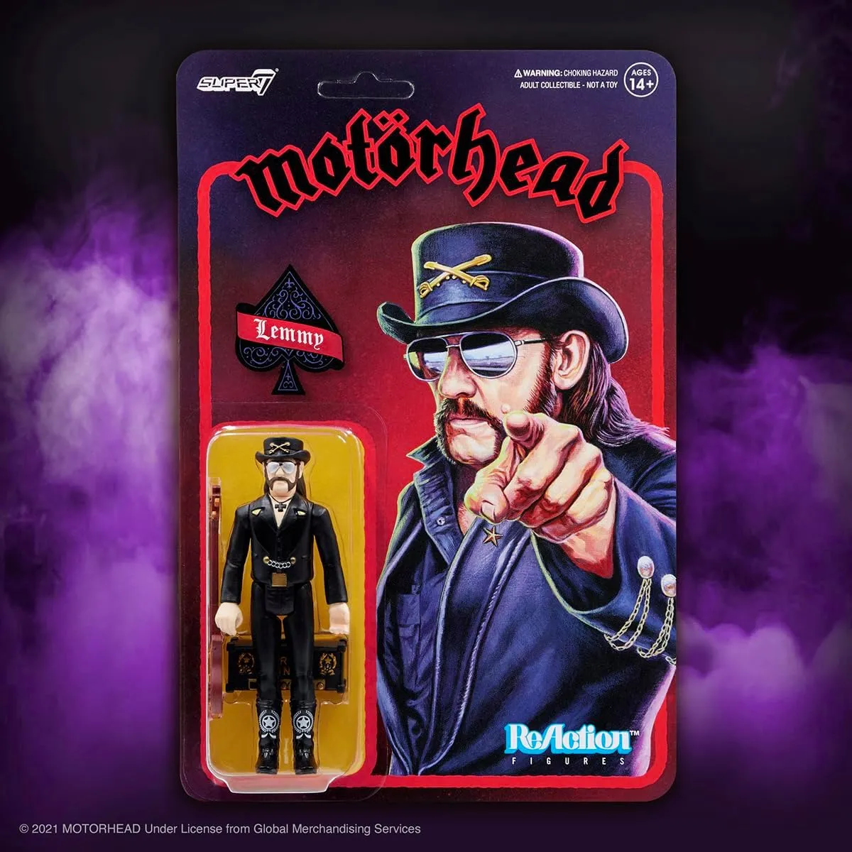 Super7 Motorhead Lemmy (Modern Cowboy) Reaction Figure - 3.75" Motorhead Action Figure with Accessories Heavy Metal Collectibles and Retro Toys