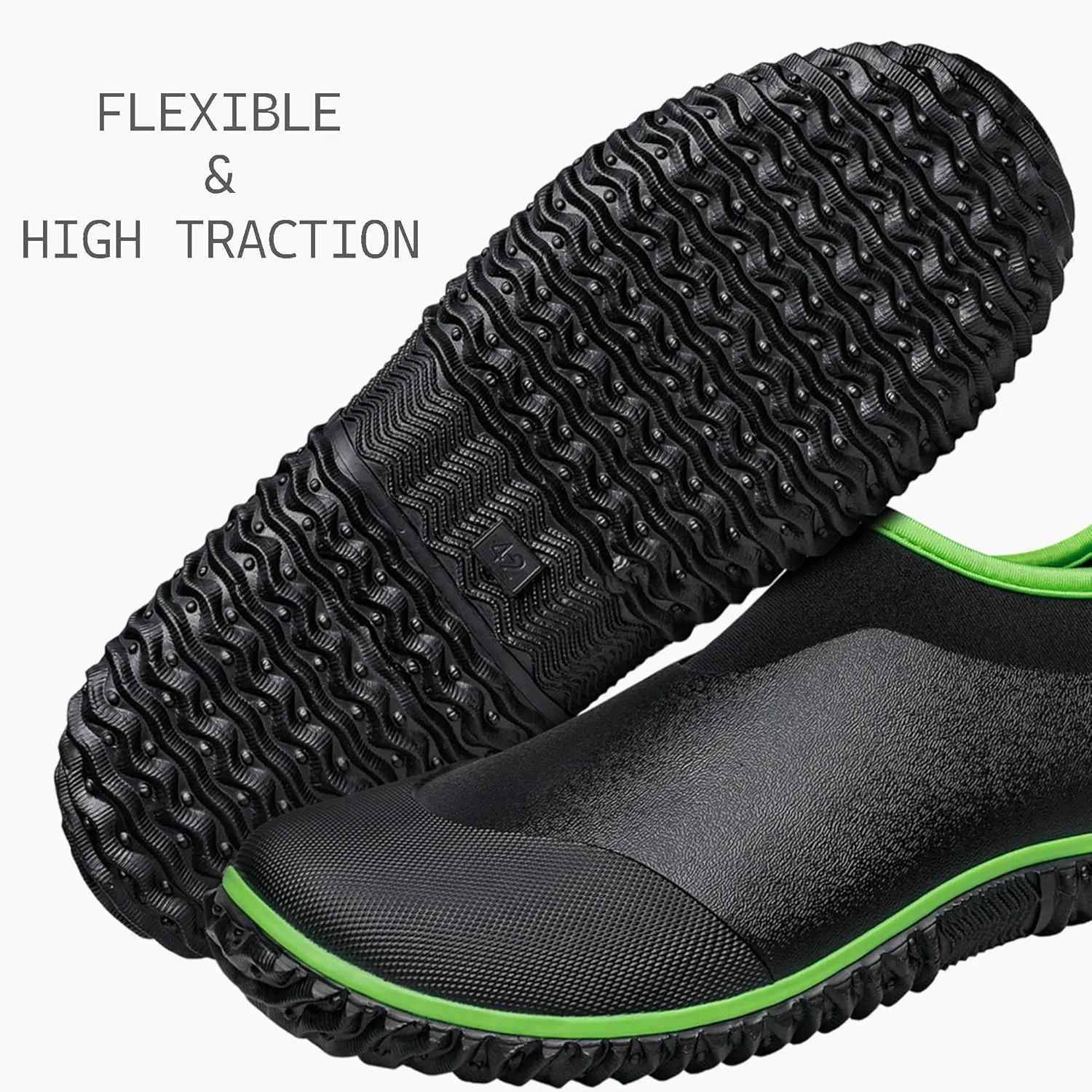 TENGTA Unisex Waterproof Garden Shoes Womens Rain Boots Mens Car Wash Footwear