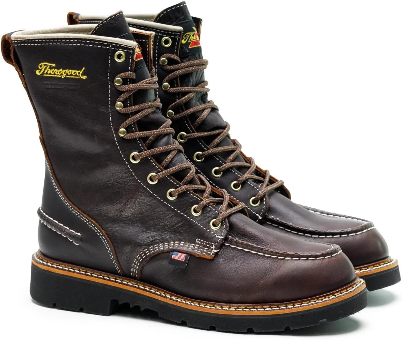Thorogood Mens 8" FLYWAY USA BRN W/P Boots, Brown-10.5 2E