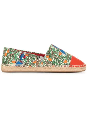 Tory Burch 47024 Colour-block Printed Espadrilles Orange size 7