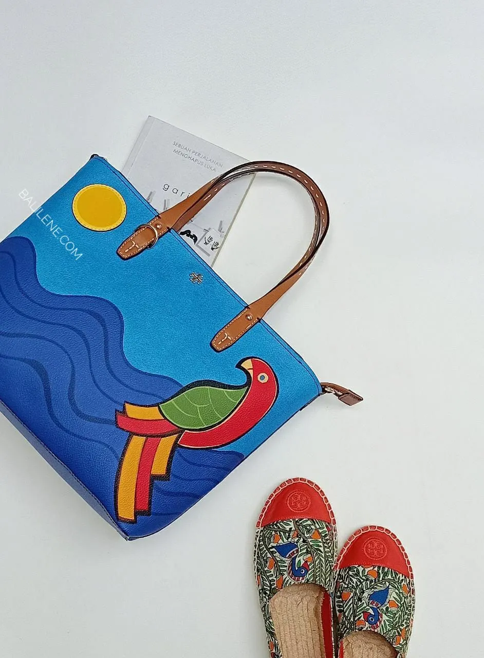 Tory Burch 47024 Colour-block Printed Espadrilles Orange size 7