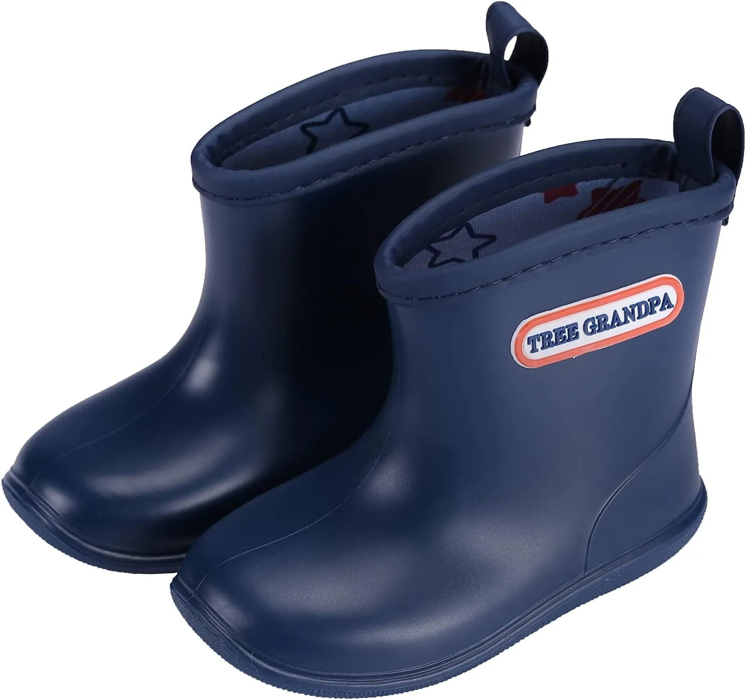 Tree Grandpa Toddler Rain Boots for Boys Girls Waterproof Baby Kids Rain Boots With Easy-on