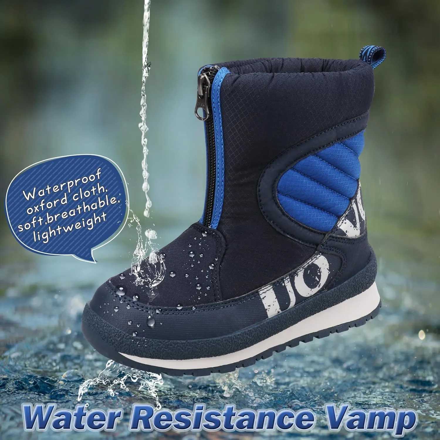 UOVO Kids Boys girls Snow Boots Warm Ankle Fur Lined Slip Resistant Waterproof Outdoor Winter Shoes(Little Kids/Big Kids)