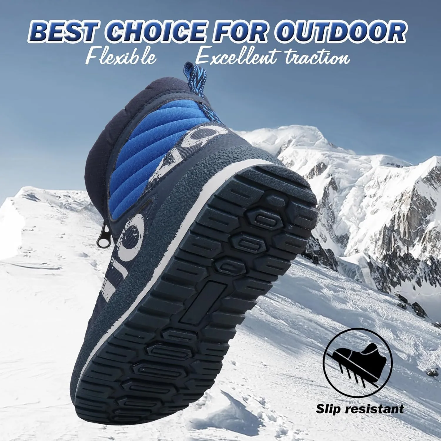 UOVO Kids Boys girls Snow Boots Warm Ankle Fur Lined Slip Resistant Waterproof Outdoor Winter Shoes(Little Kids/Big Kids)