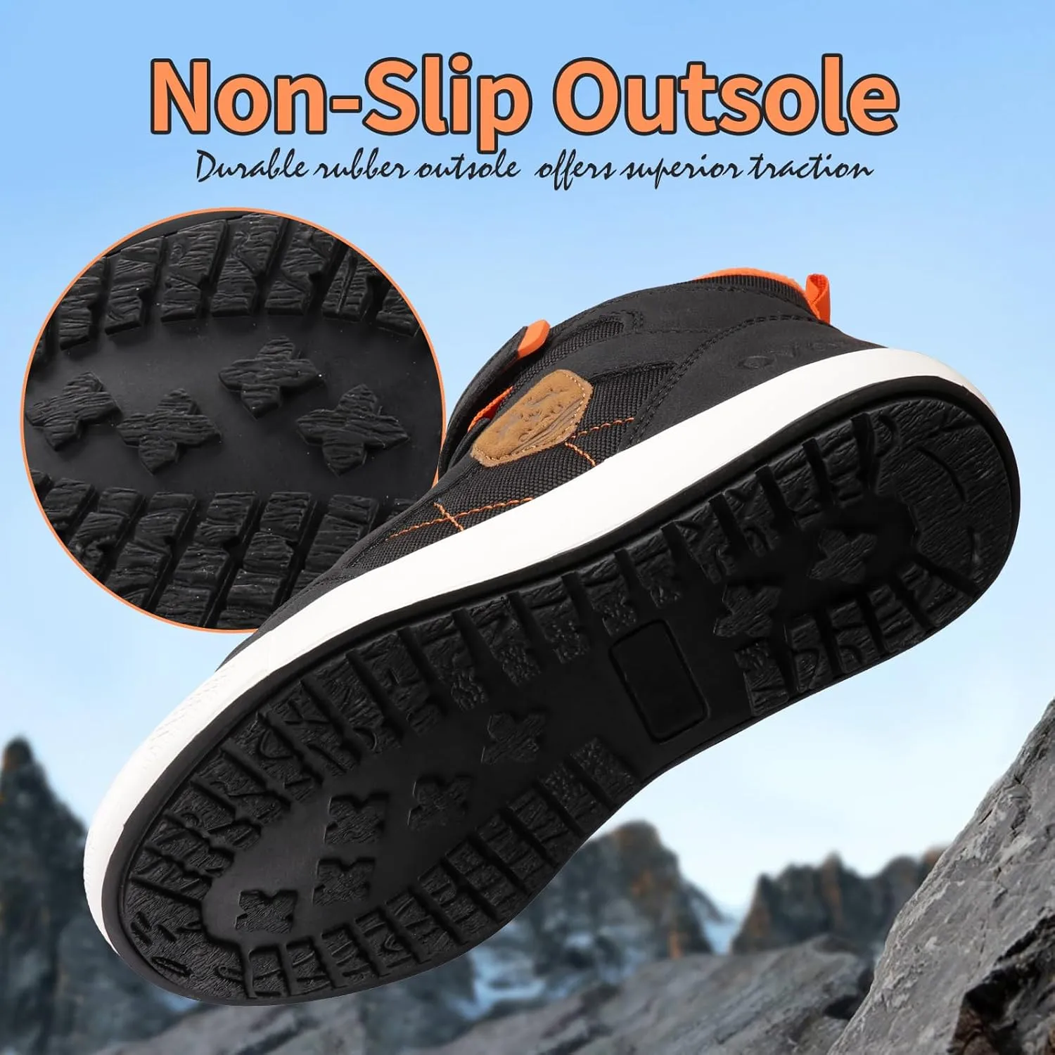 UOVO Kids Boys Shoes Water Resistant Boots Non-Slip Mid-Top Skateboarding Childern Athletic (Little/Big Kids)