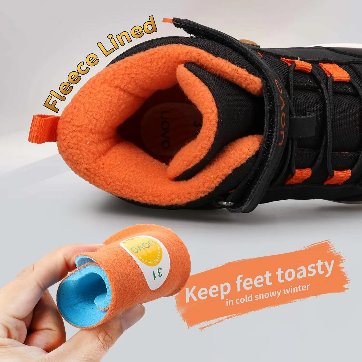 UOVO Kids Boys Shoes Water Resistant Boots Non-Slip Mid-Top Skateboarding Childern Athletic (Little/Big Kids)