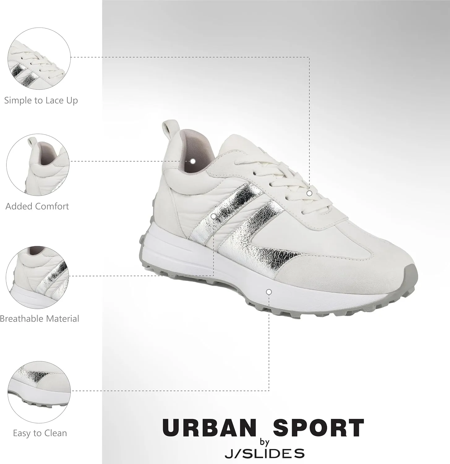 Urban Sport JRDN-Jolie Women's Casual Sneaker | Comfortable Running & Walking Shoes for Women | Stylish Footwear | Multisizes