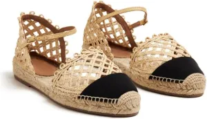 VARECOLA Women Round Toe Flat Sandals Shoes Strappy Multicolor Straw Woven Apricot Espadrilles Elegant Chic Braided Raffia No-heel Black