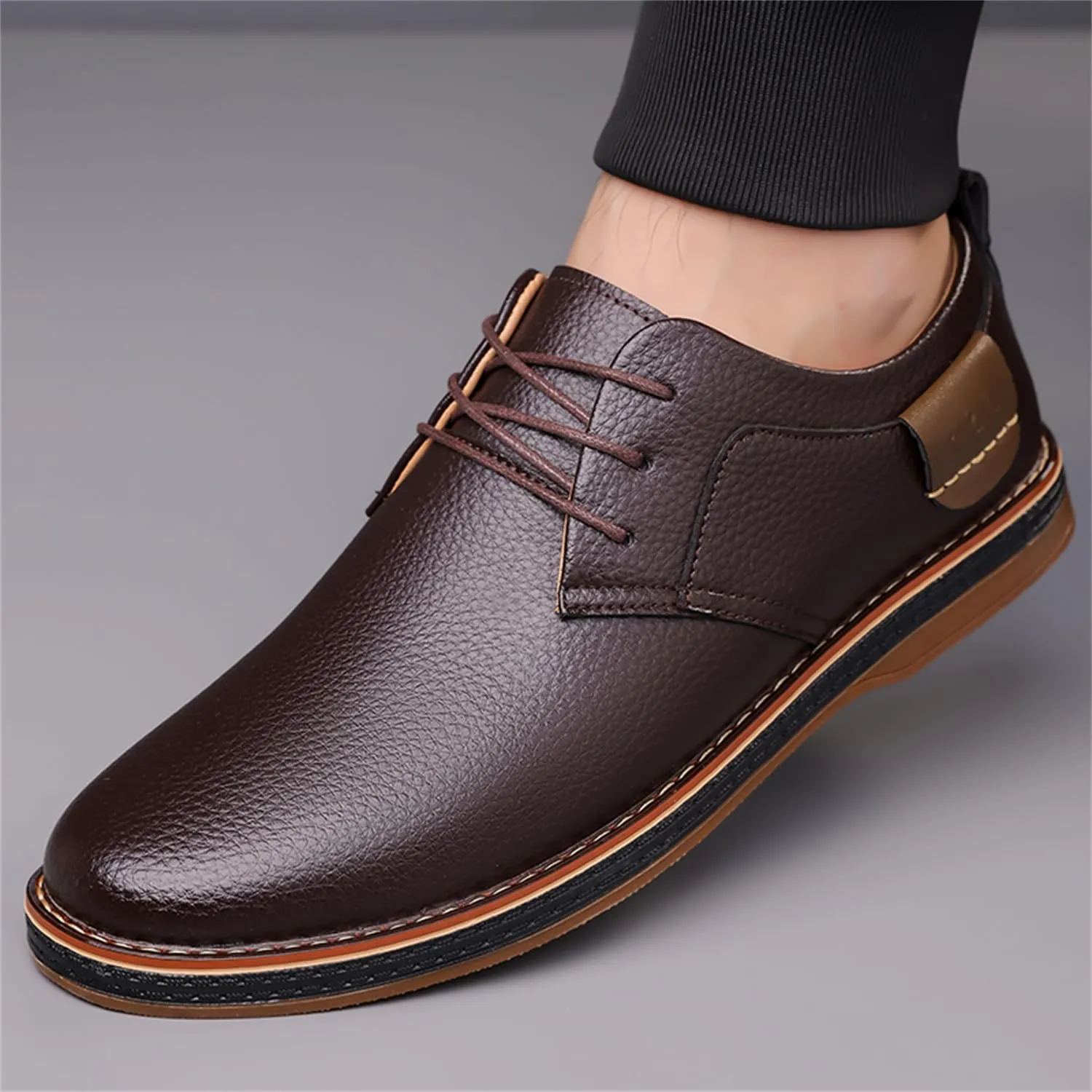 Veslexth Men Casual Driving Loafers Breathable Comfort Walking Wing Tips Lace Up Luxury Leather Shoes for Male Business Work Office Dress Outdoor Sneakers