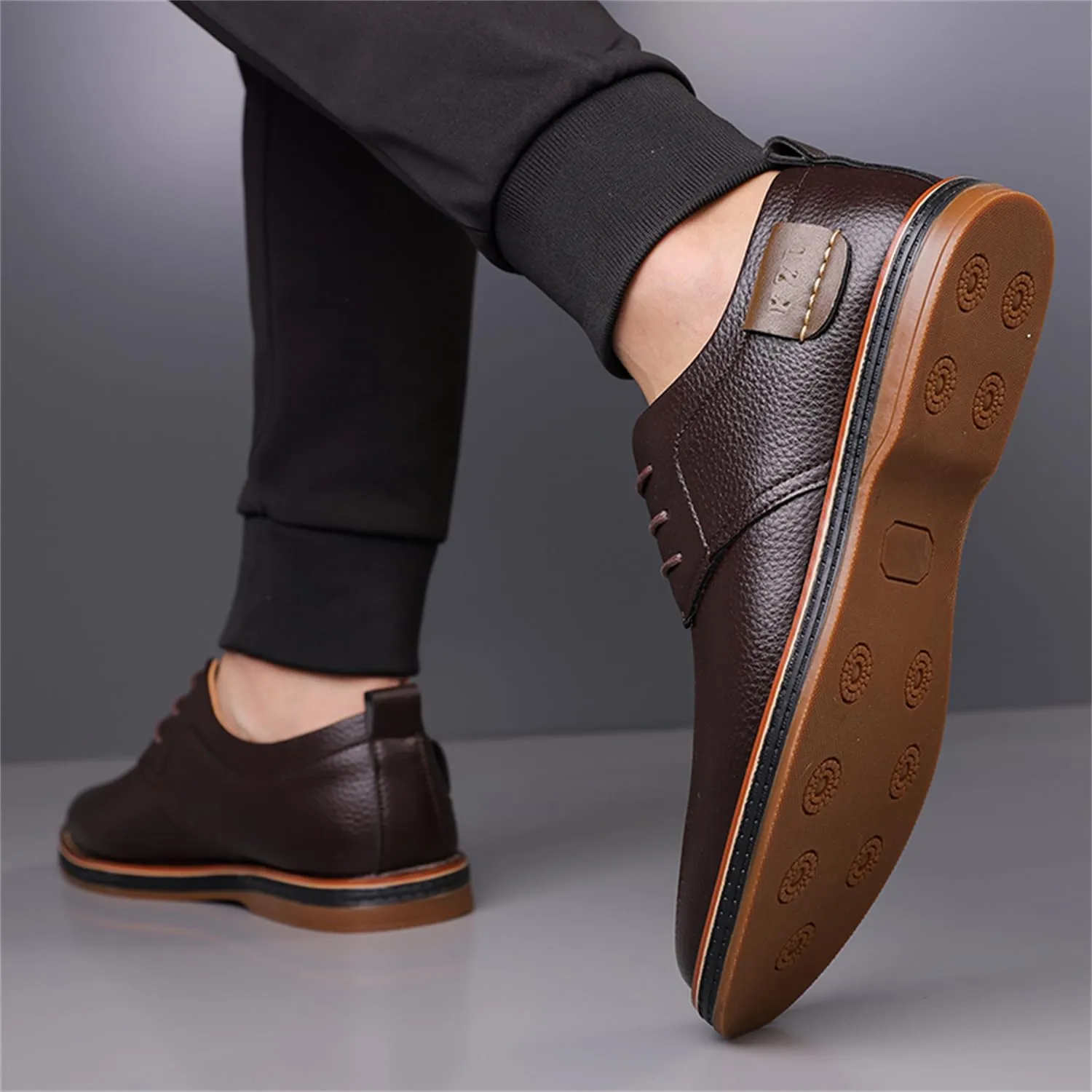 Veslexth Men Casual Driving Loafers Breathable Comfort Walking Wing Tips Lace Up Luxury Leather Shoes for Male Business Work Office Dress Outdoor Sneakers