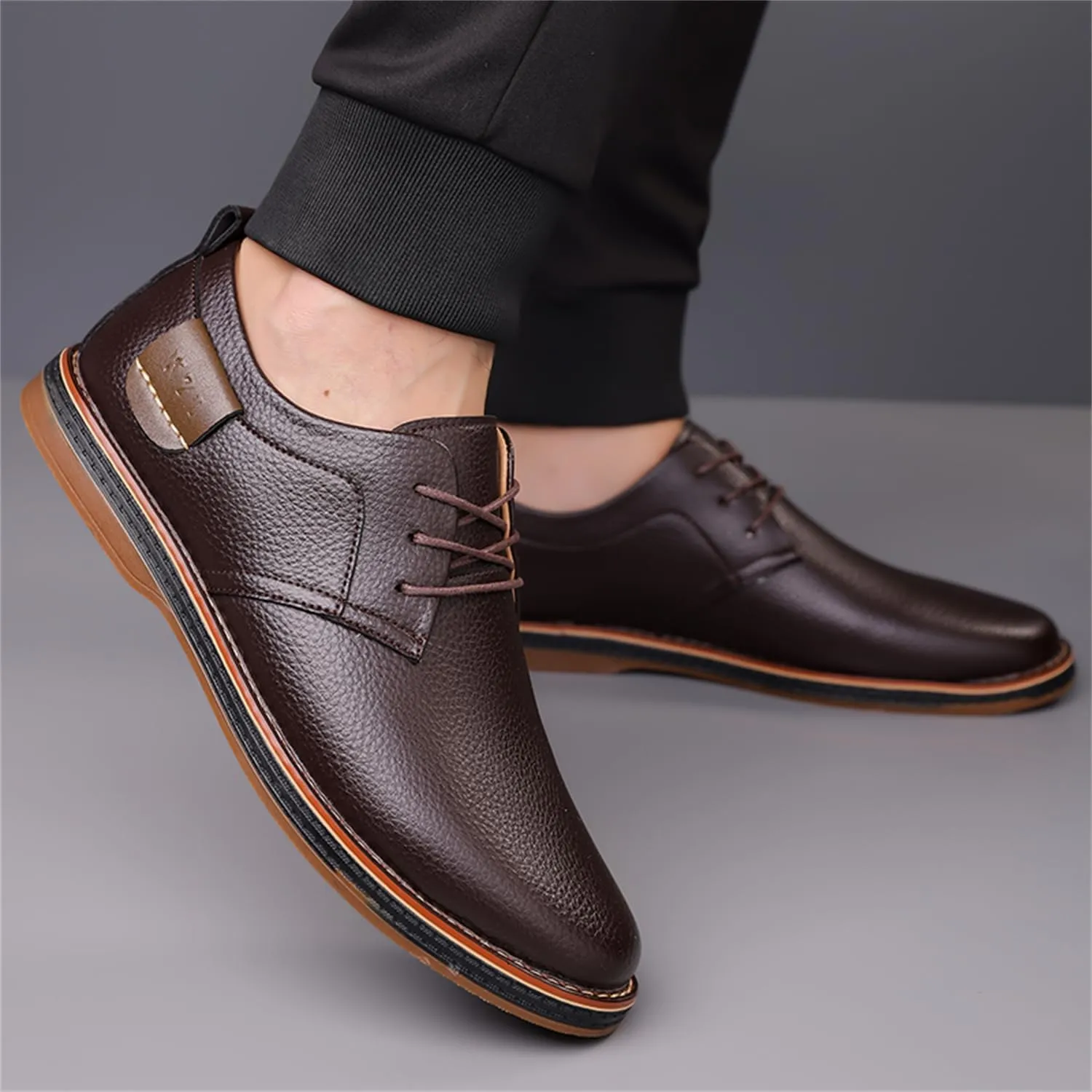 Veslexth Men Casual Driving Loafers Breathable Comfort Walking Wing Tips Lace Up Luxury Leather Shoes for Male Business Work Office Dress Outdoor Sneakers