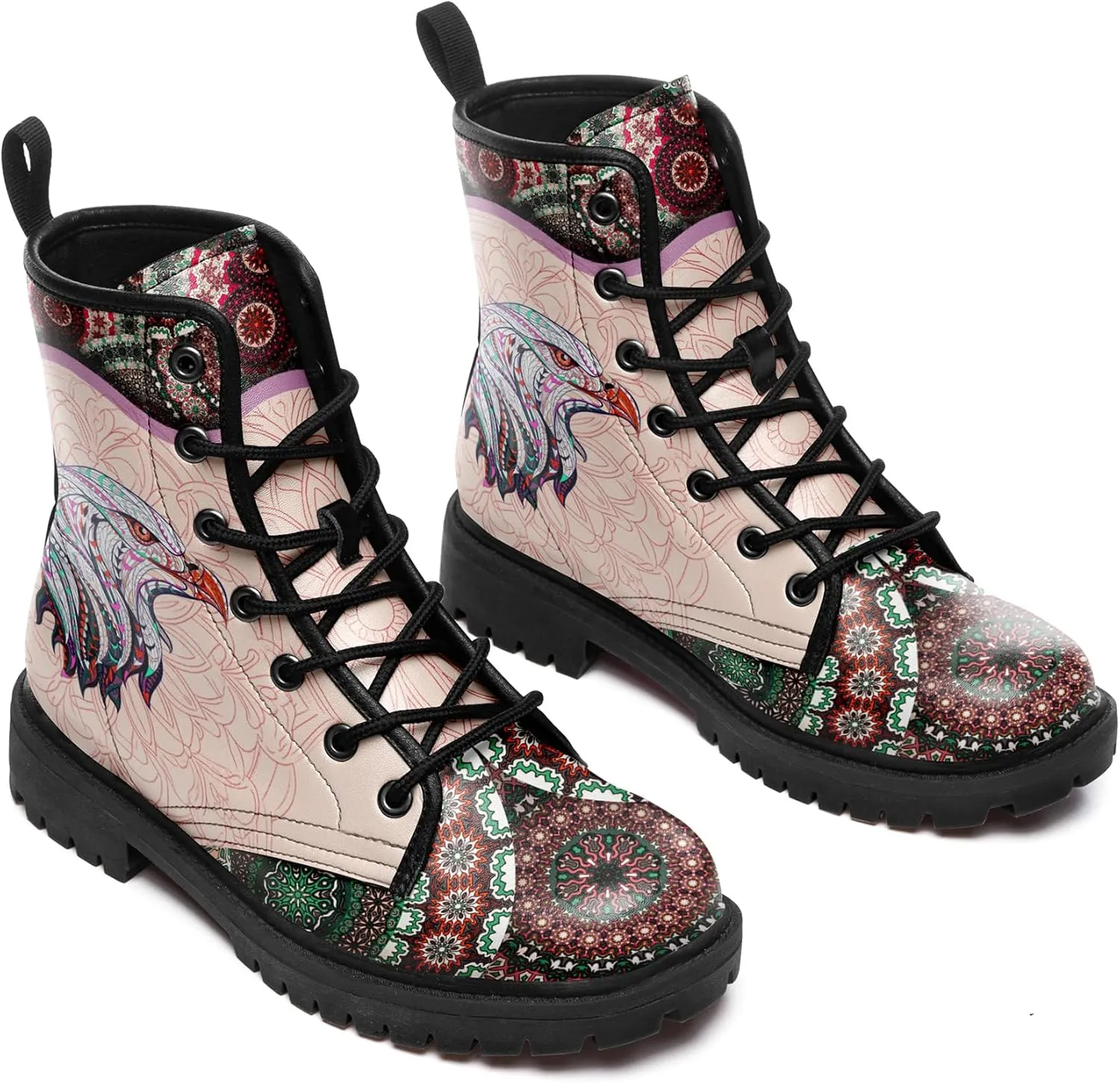 Vintage Bohemian Combat Boots Comfortable High-Top Ankle Booties for Women Men Fashion Casual Festival Winter Footwear