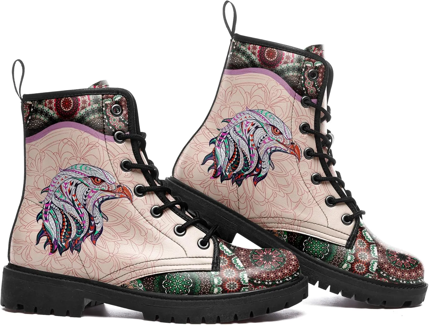 Vintage Bohemian Combat Boots Comfortable High-Top Ankle Booties for Women Men Fashion Casual Festival Winter Footwear