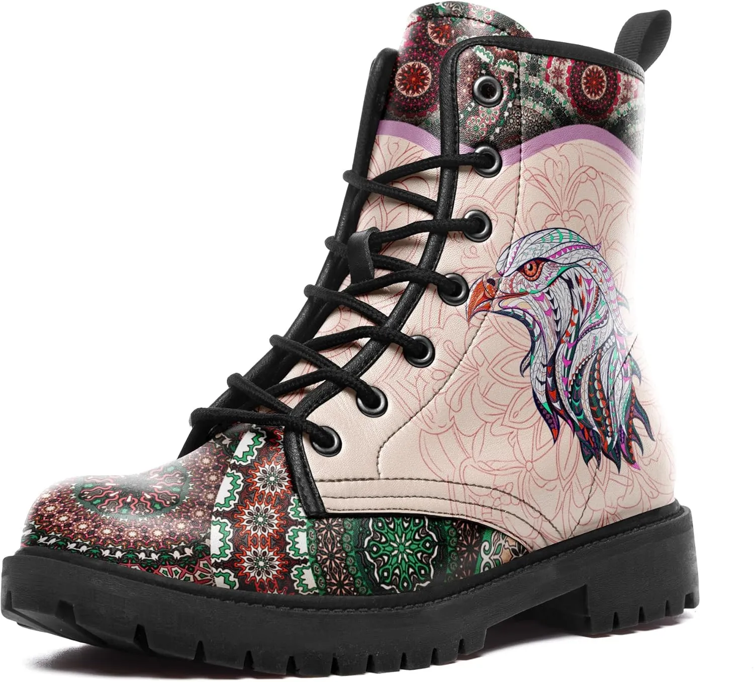 Vintage Bohemian Combat Boots Comfortable High-Top Ankle Booties for Women Men Fashion Casual Festival Winter Footwear